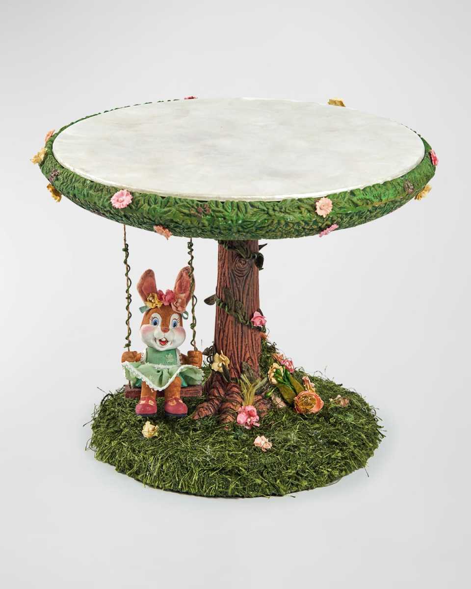 Swinging Into Spring Cake Plate